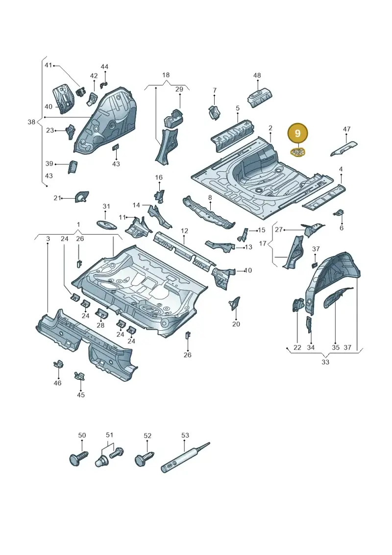 5Q0803274B — Volkswagen Passat estate (2023-) diagram 3j0803350, position 9