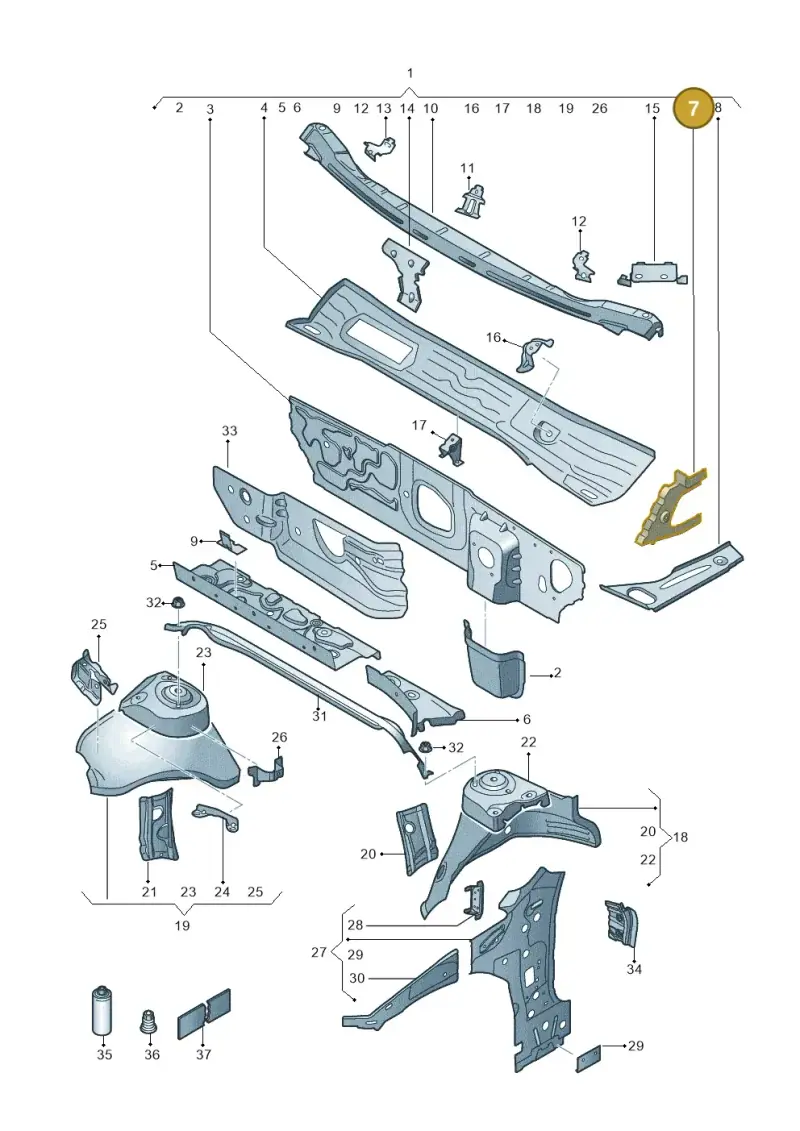 5Q0803343 — Volkswagen Arteon (2017-2023) diagram 828805050, position 7