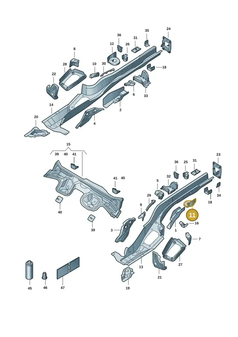 5Q0803457 — Volkswagen T-Roc convertible 1.5 (2019-2024) diagram 2gk803025, position 11