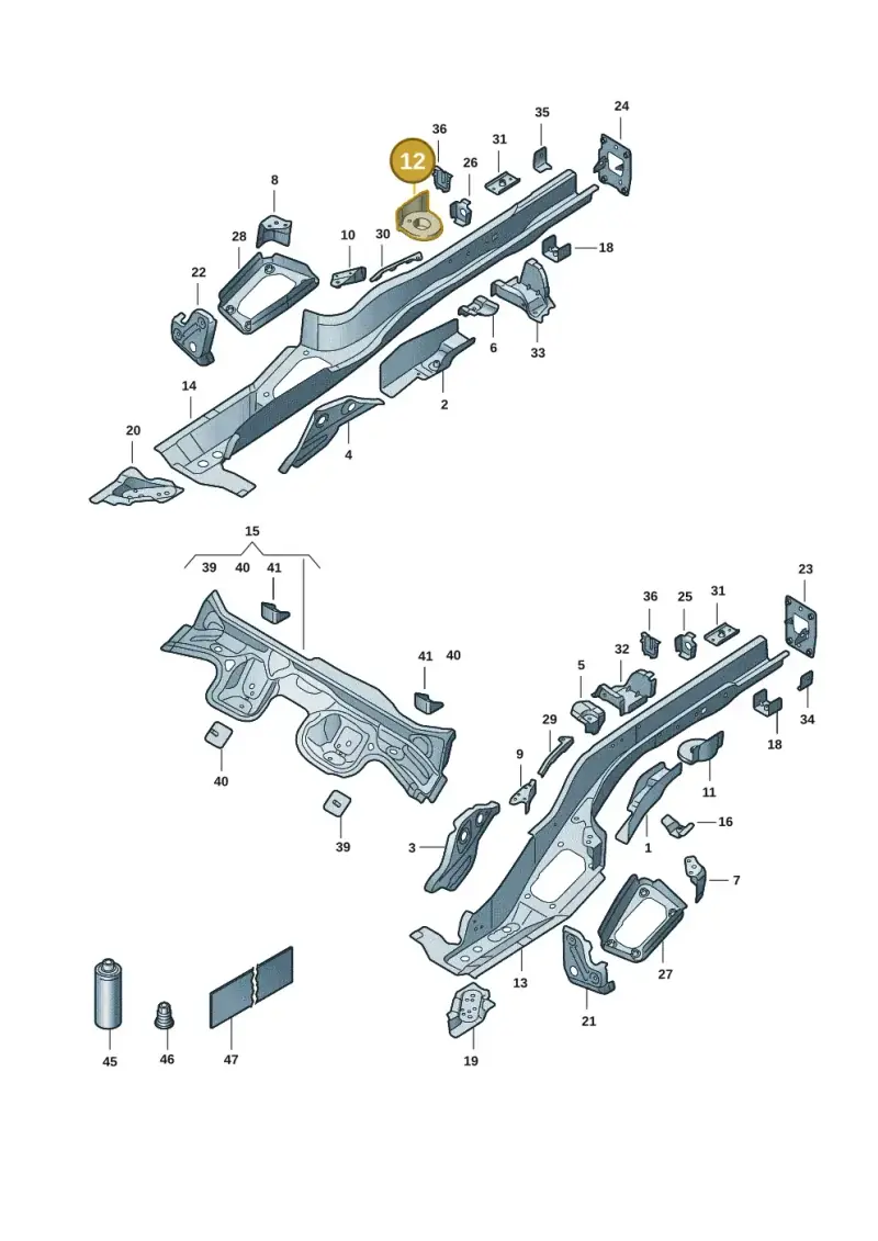 5Q0803458 — Volkswagen T-Roc convertible 1.5 (2019-2024) diagram 2gk803025, position 12