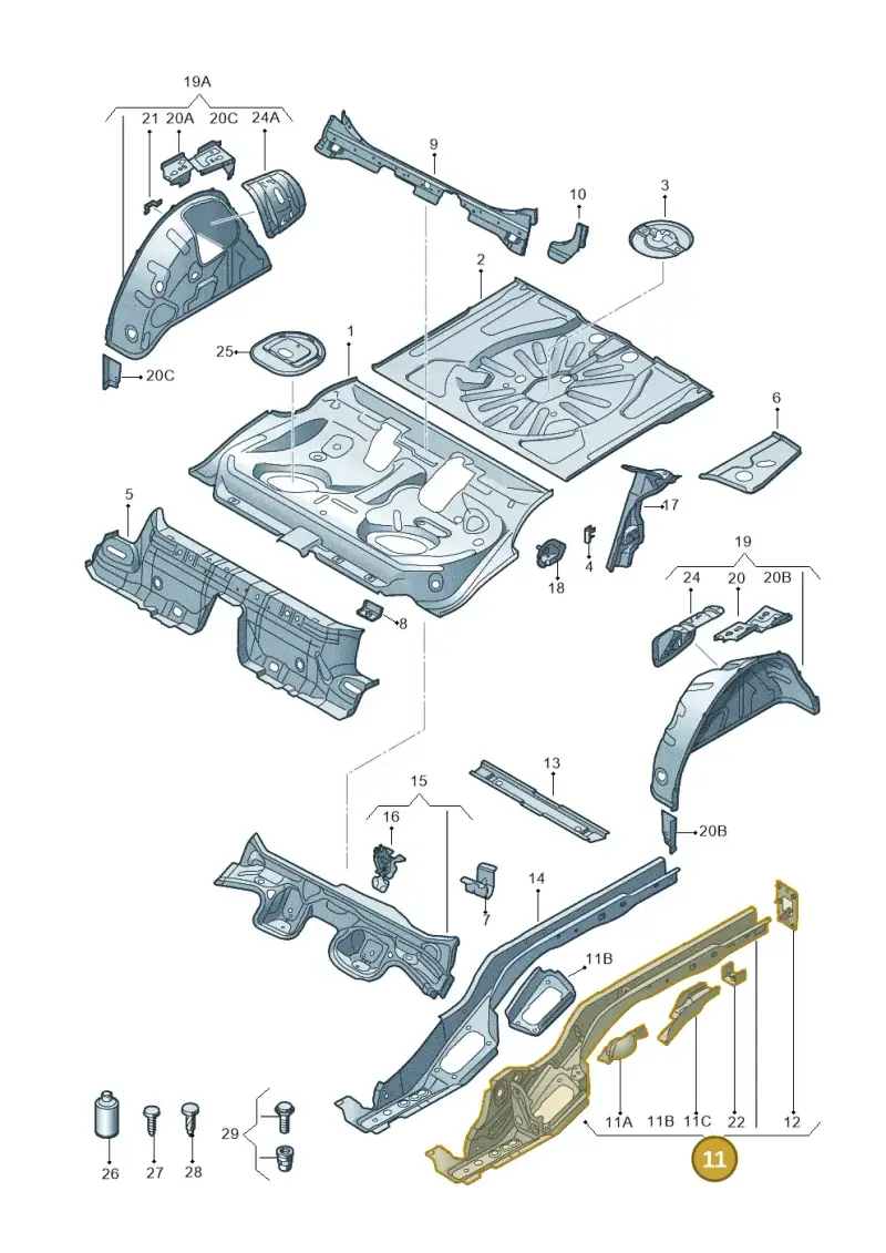 5Q0803501AN — Volkswagen Golf 1.4 BlueMotion (2012-2017) diagram 746803200, position 11