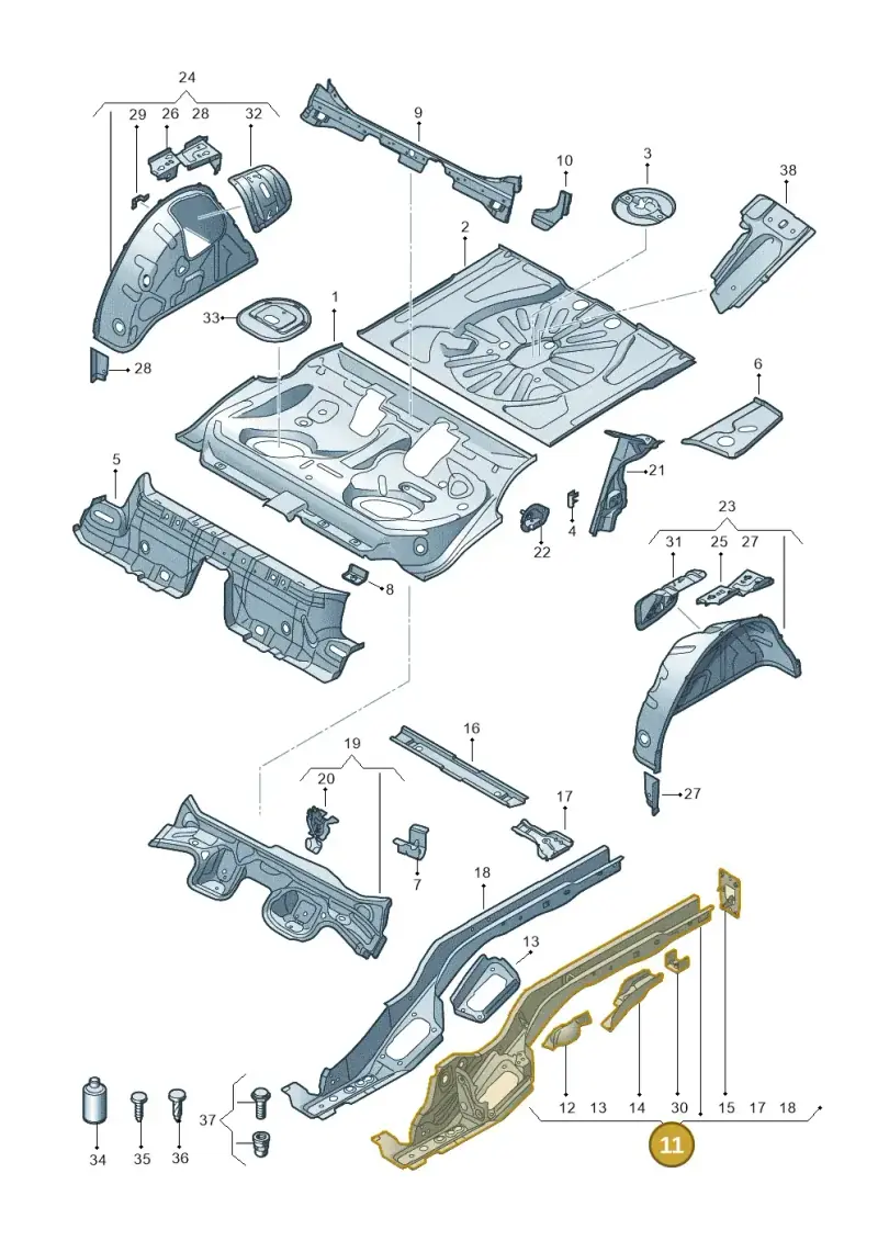 5Q0803501AN — Volkswagen Golf 2.0 (2016-2020) diagram 827803180, position 11