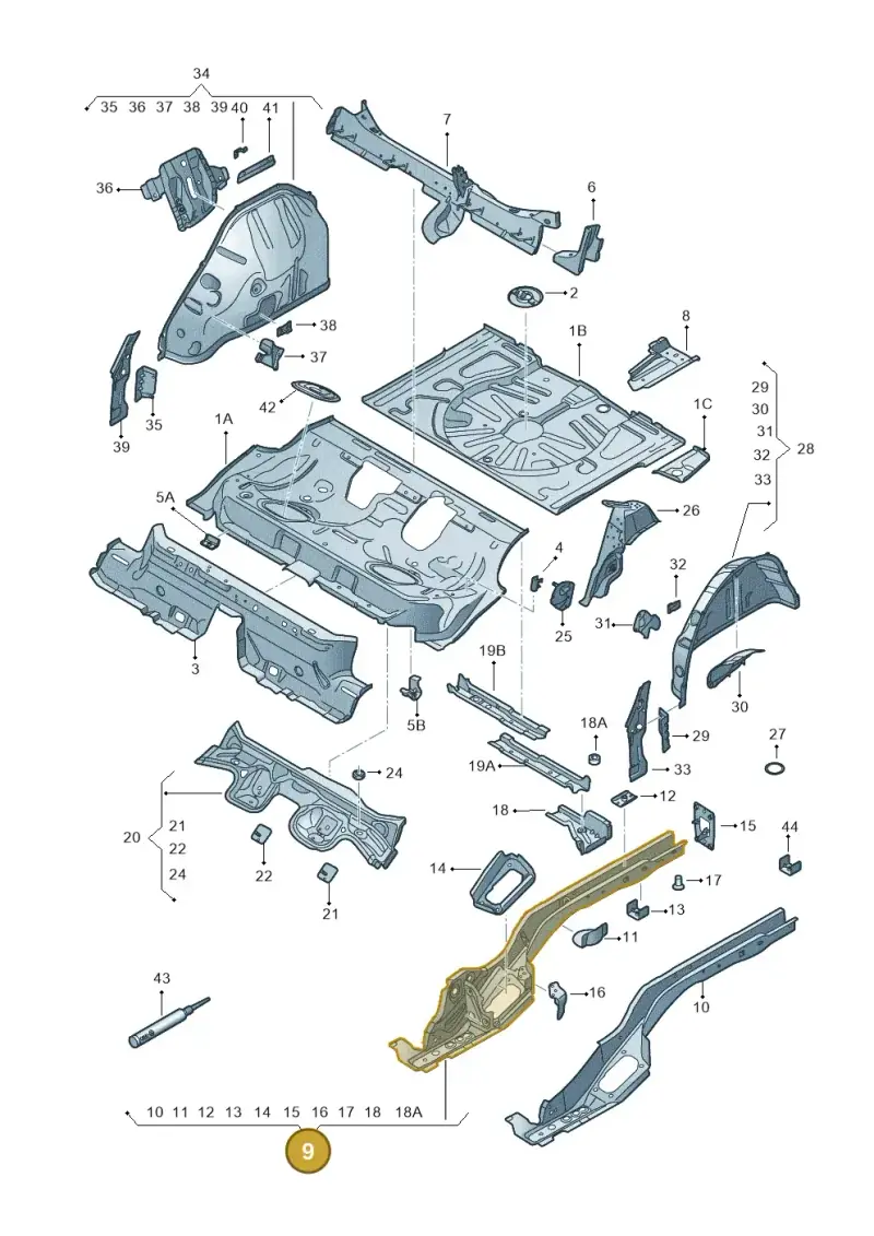 5Q0803502AN — Volkswagen Taos 1.4 (2021-2023) diagram 834803020, position 9