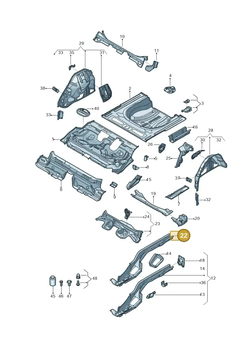 5Q0803505AQ — Volkswagen Golf Estate 1.4 (2014-2017) diagram 431803150, position 22