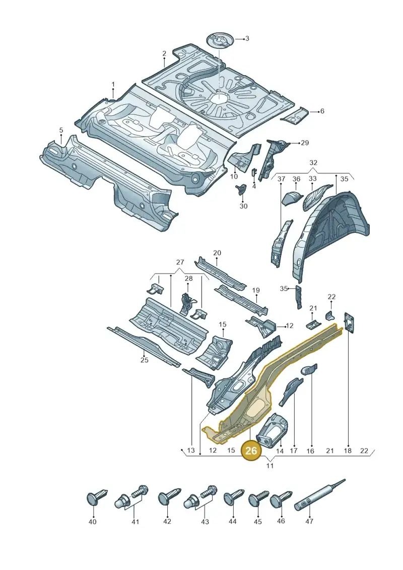 5Q0803505AQ — Volkswagen E-Golf (2014-2021) diagram 774803200, position 26
