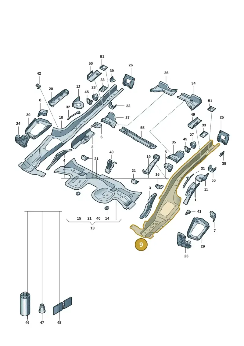 5Q0803505AQ — Volkswagen Golf 2.0 BlueMotion (2019-2024) diagram 5h0803010, position 9