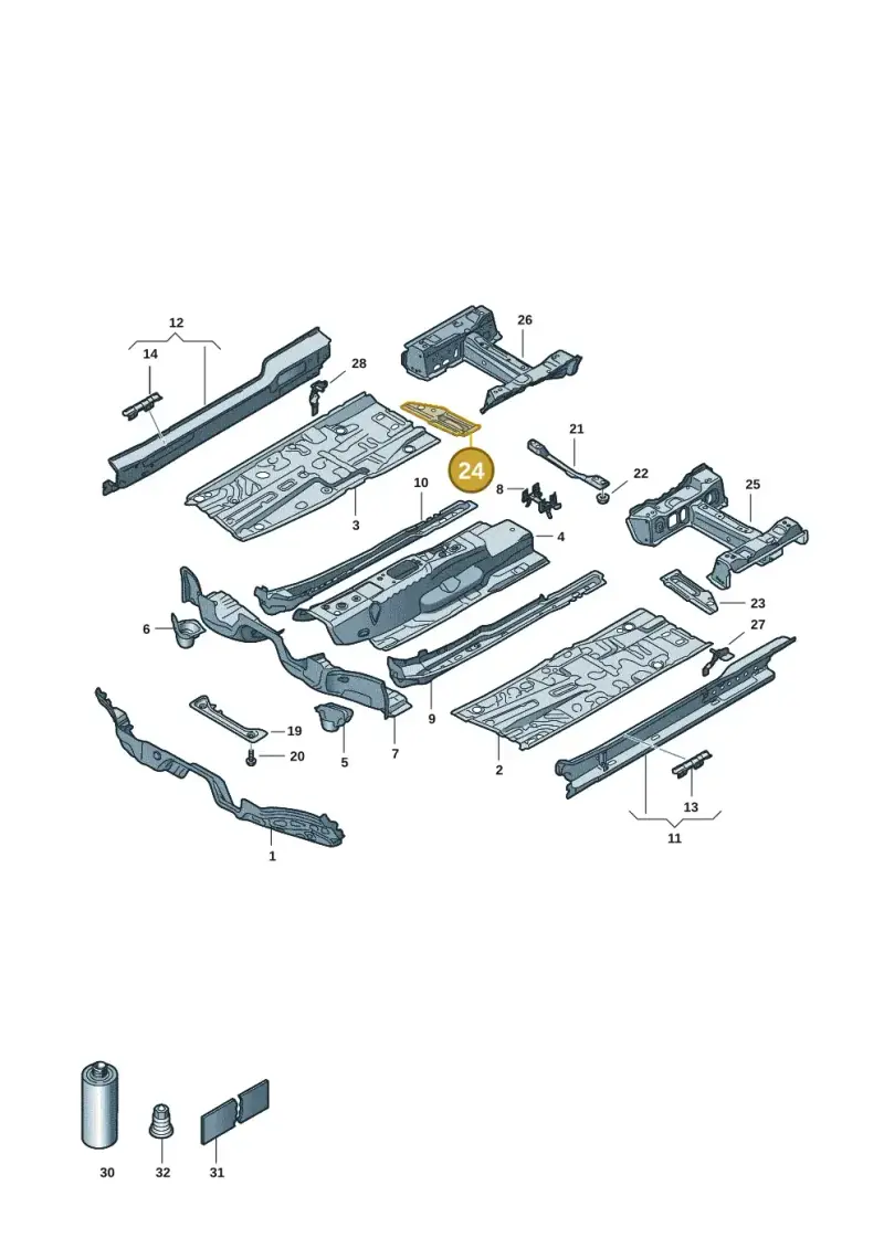 5Q0803580A — Volkswagen Caddy Maxi Kombi (2020-2024) diagram 2ka803015, position 24