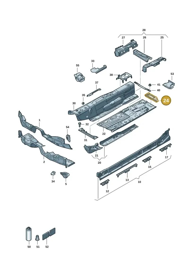 5Q0803580A — Volkswagen Golf 2.0 BlueMotion (2019-2024) diagram 5h0803005, position 24
