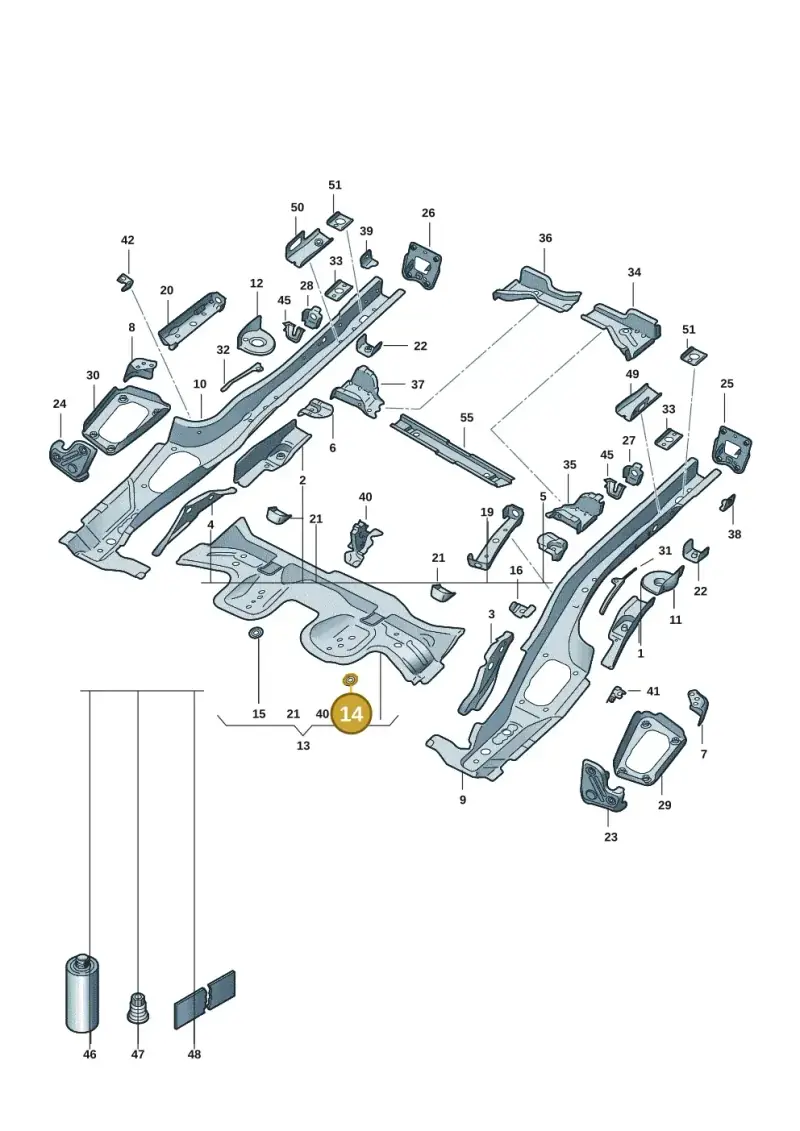 5Q0803621B — Volkswagen Golf 2.0 BlueMotion (2019-2024) diagram 5h0803010, position 14