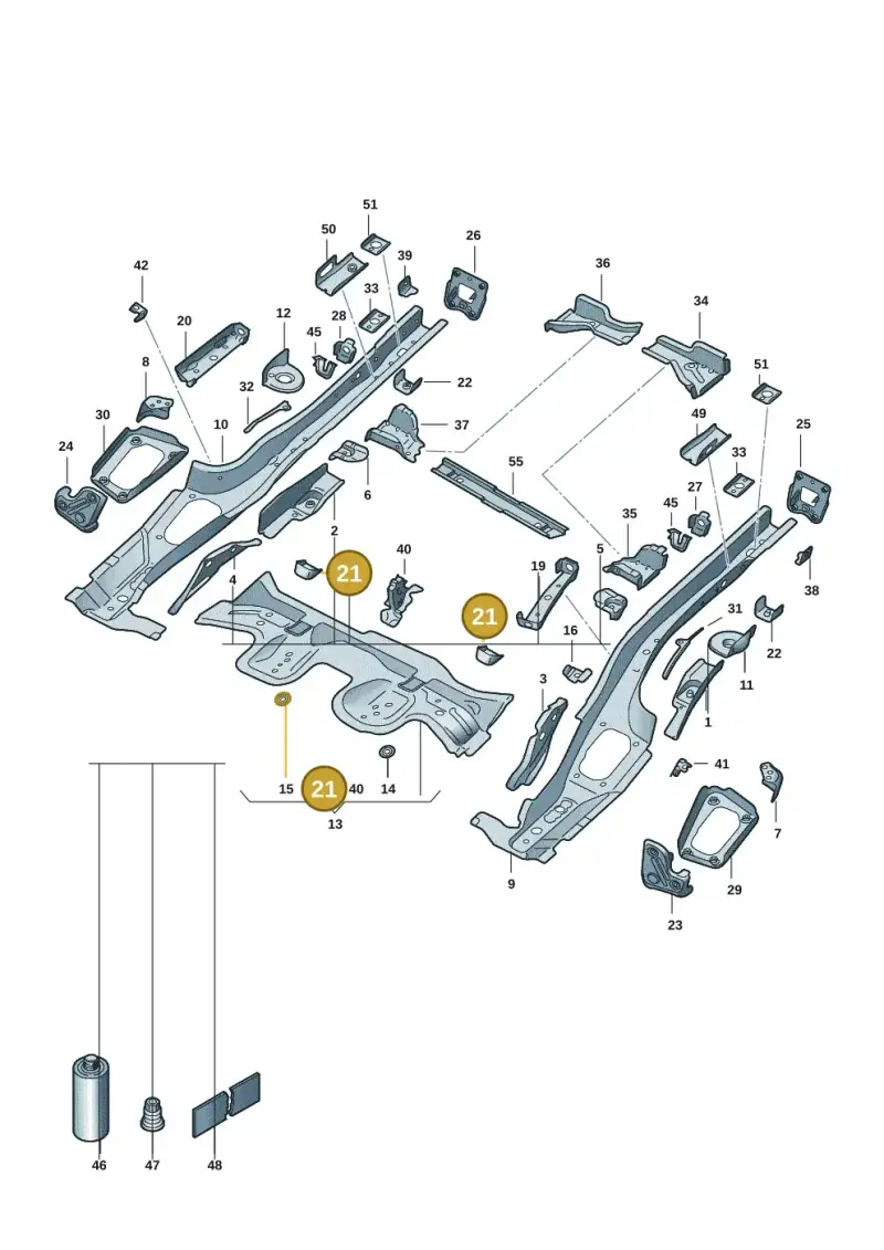 5Q0803781A — Volkswagen Golf 2.0 BlueMotion (2019-2024) diagram 5h0803010, position 21