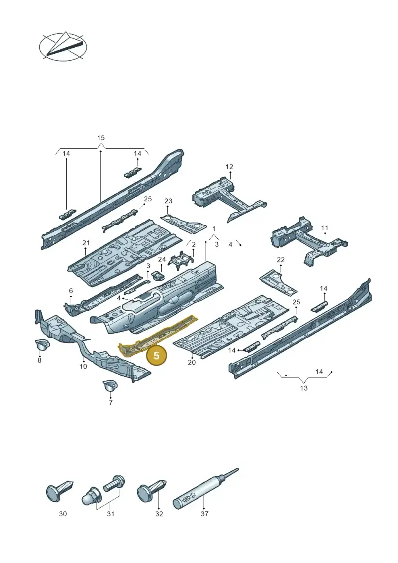 5Q0803803A — Volkswagen Passat estate (2023-) diagram 3j0803200, position 5