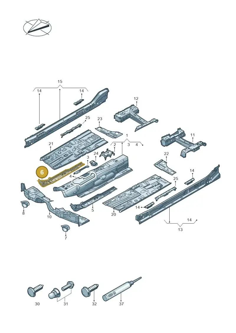 5Q0803804A — Volkswagen Passat estate (2023-) diagram 3j0803200, position 6