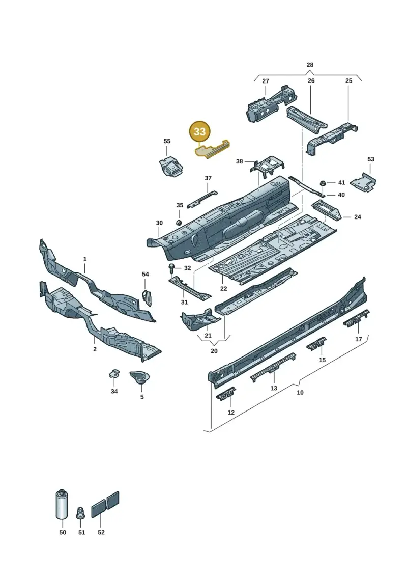 5Q0803806A — Volkswagen Golf 2.0 BlueMotion (2019-2024) diagram 5h0803005, position 33