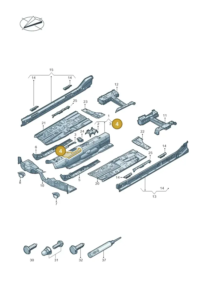 5Q0803806A — Volkswagen Passat estate (2023-) diagram 3j0803200, position 4