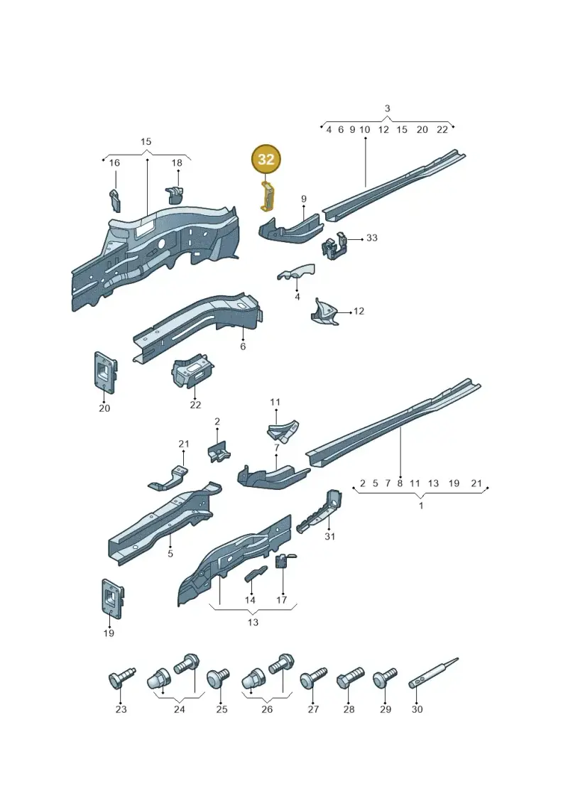 5Q0803872 — Volkswagen E-Bora (2019-) diagram 590803000, position 32