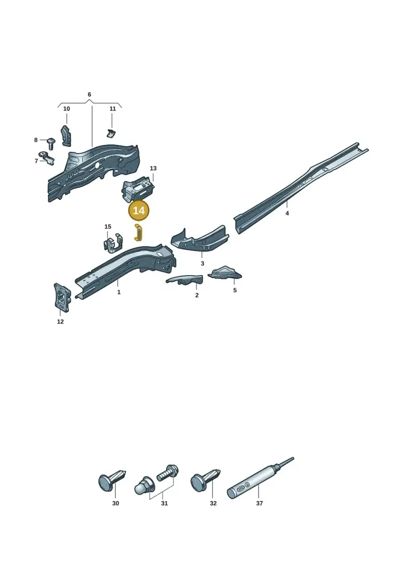 5Q0803872 — Volkswagen Passat estate (2023-) diagram 3j0803001, position 14