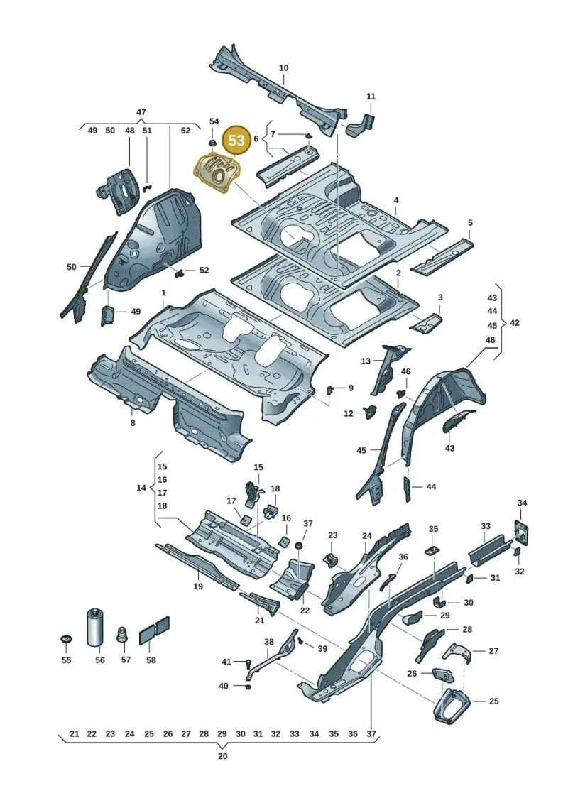 5Q0803961B — SEAT CUPRA Formentor (2020-) diagram 5fn803014, position 53