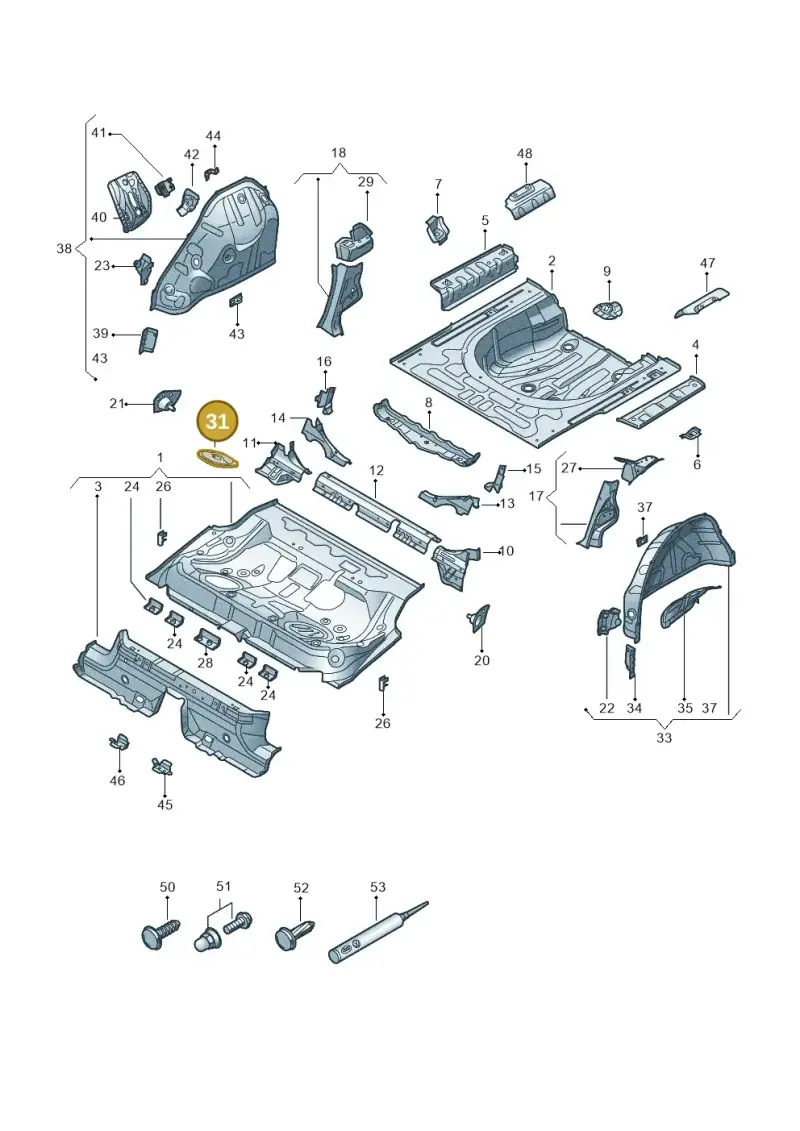 5Q0803961D — Volkswagen Passat estate (2023-) diagram 3j0803350, position 31