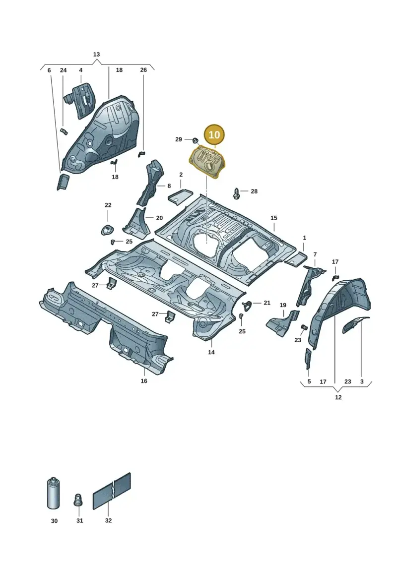 5Q0803961E — Volkswagen Golf 2.0 BlueMotion (2019-2024) diagram 5h0803017, position 10