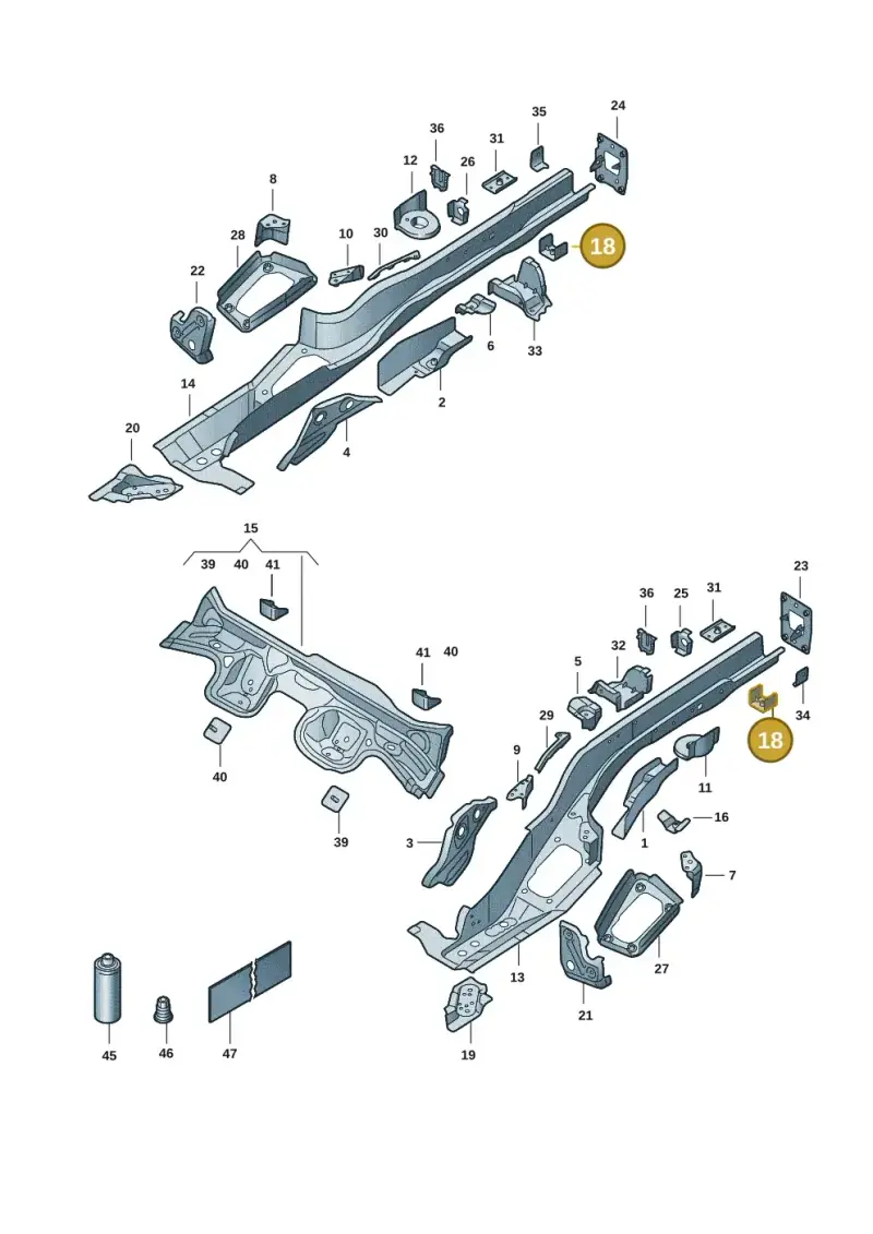 5Q0804025C — Volkswagen T-Roc convertible 1.5 (2019-2024) diagram 2gk803025, position 18