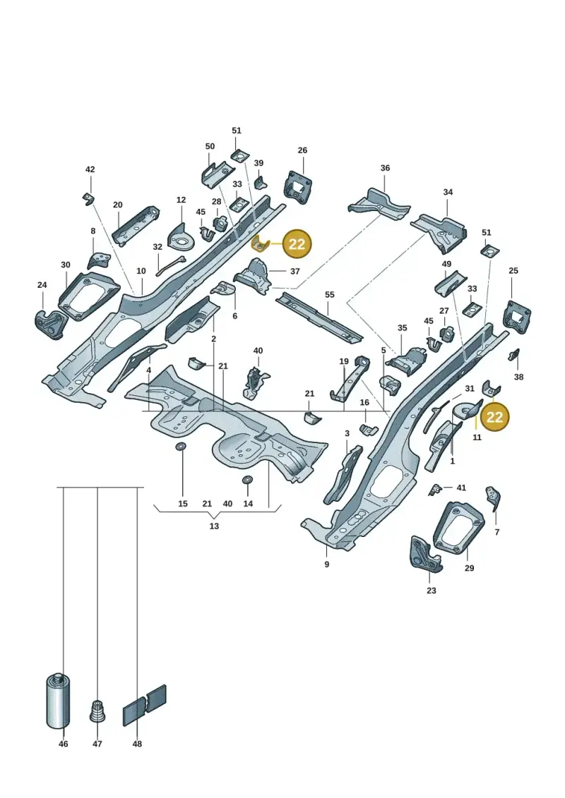 5Q0804025C — Volkswagen Golf 2.0 BlueMotion (2019-2024) diagram 5h0803010, position 22