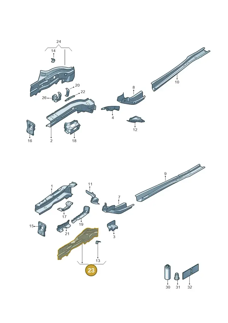 5Q0804105 — Volkswagen T-Roc convertible 1.5 (2019-2024) diagram 5h0803000, position 23