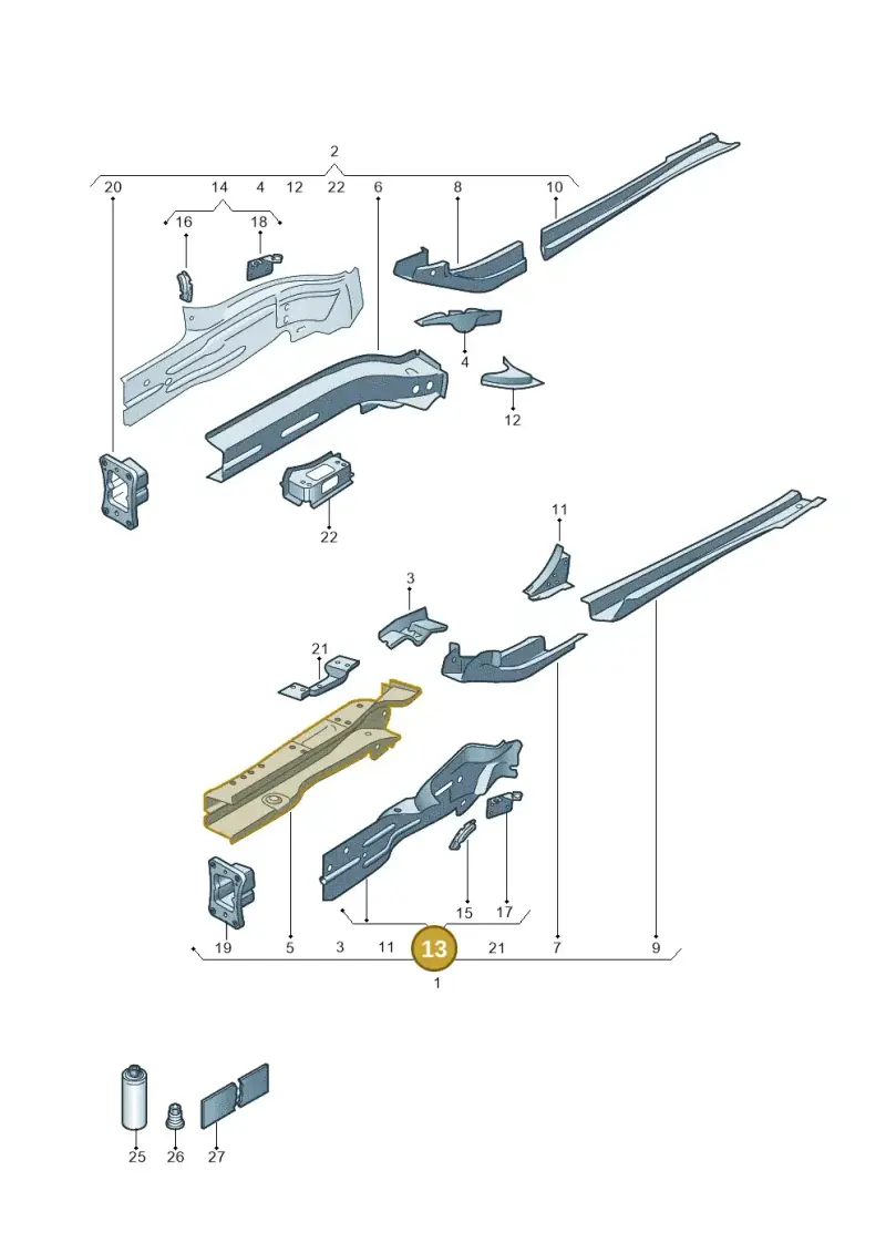 5Q0804105 — Volkswagen Golf 2.0 (2016-2020) diagram 827803000, position 13