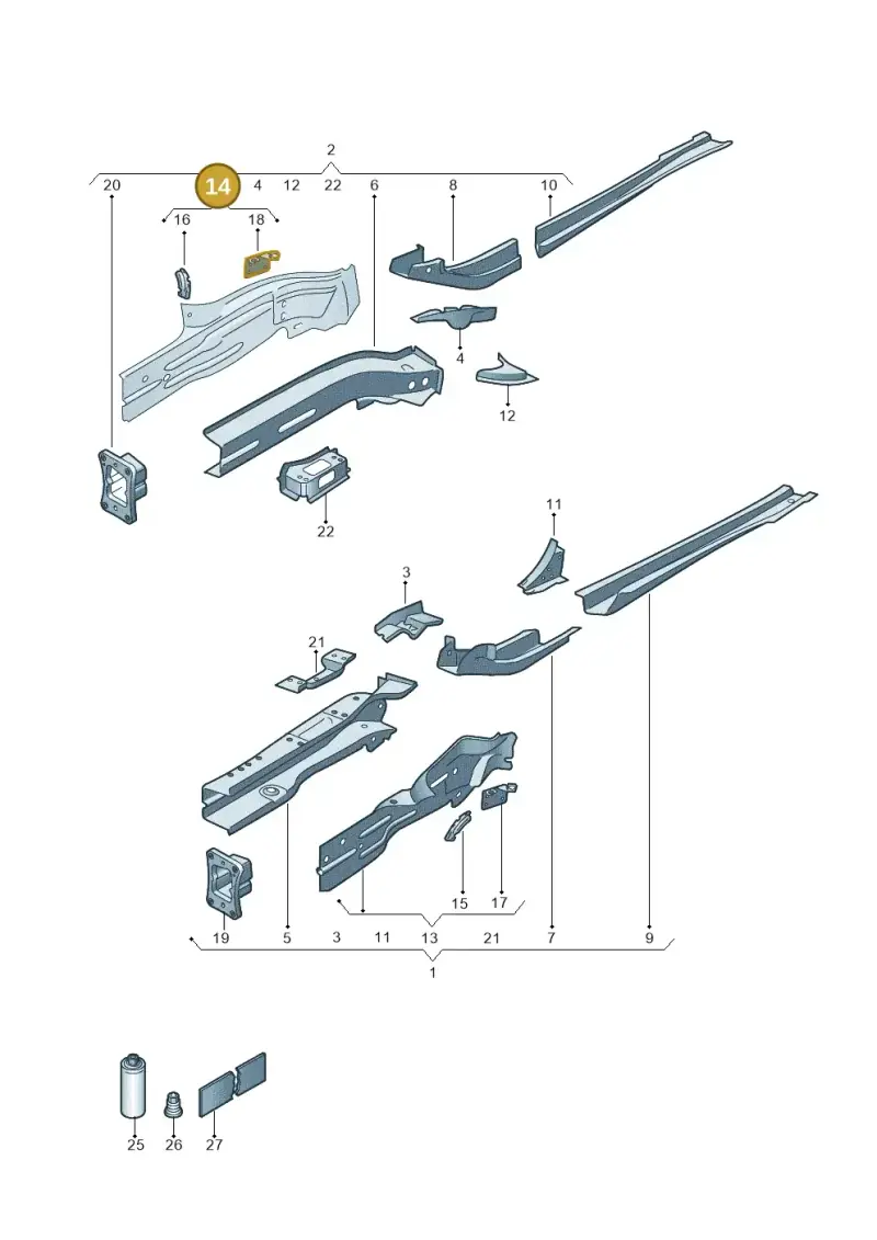 5Q0804106 — Volkswagen Golf 2.0 (2016-2020) diagram 827803000, position 14