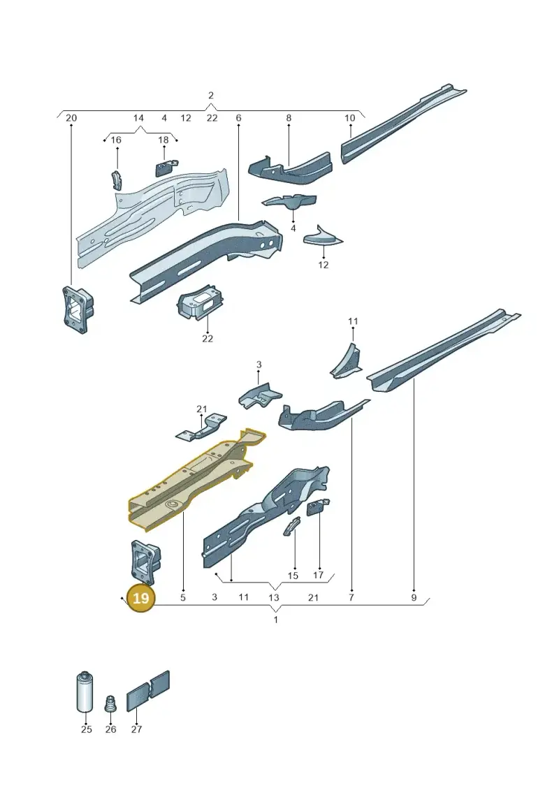 5Q0804181A — Volkswagen Golf 2.0 (2016-2020) diagram 827803000, position 19