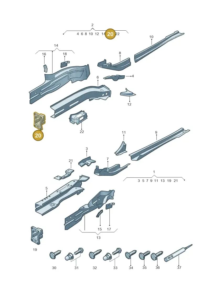 5Q0804182A — Volkswagen Passat saloon (2014-2024) diagram 793803000, position 20