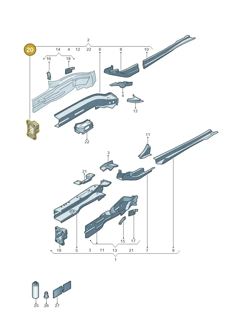 5Q0804182A — Volkswagen Golf 2.0 (2016-2020) diagram 827803000, position 20