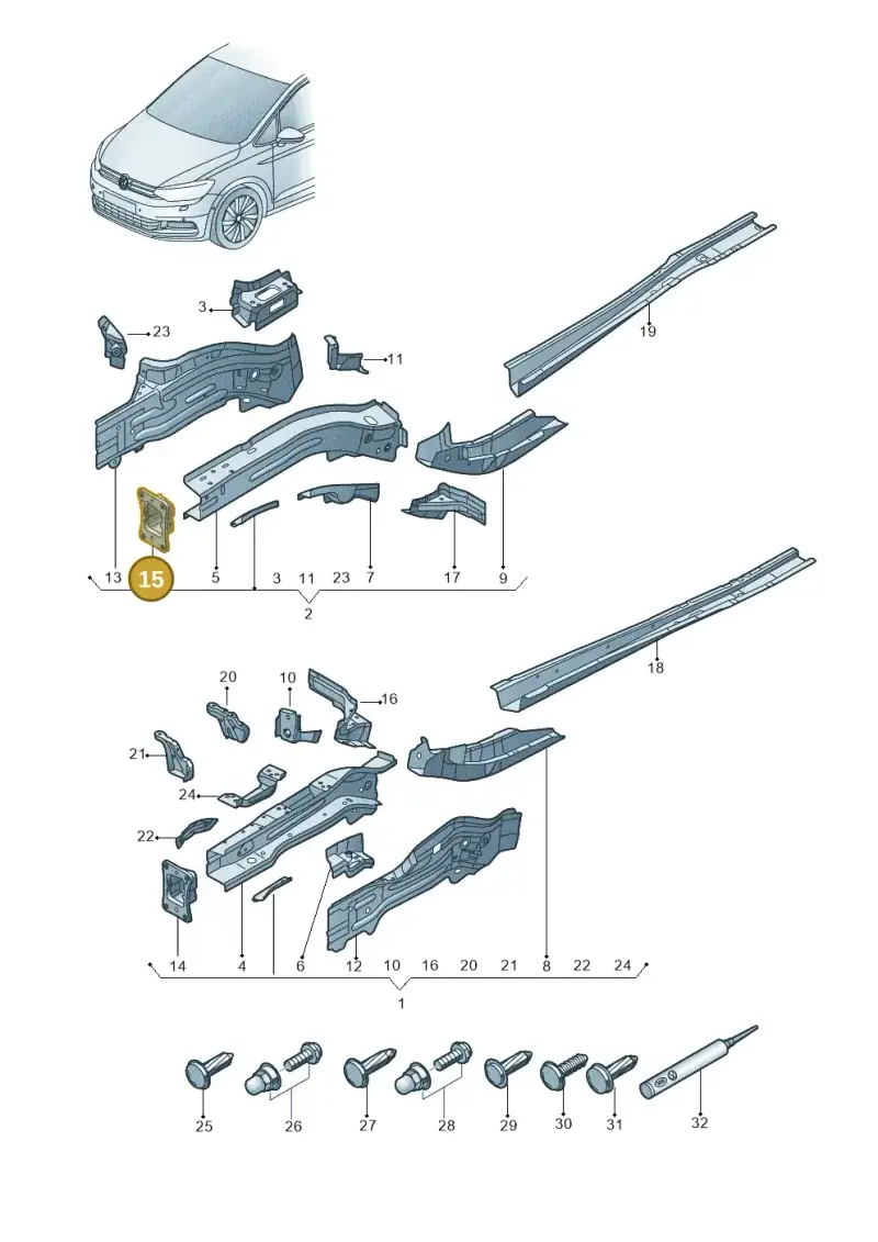 5Q0804182A — Volkswagen Touran 2,0 BlueMotion (2015-2024) diagram 869803000, position 15