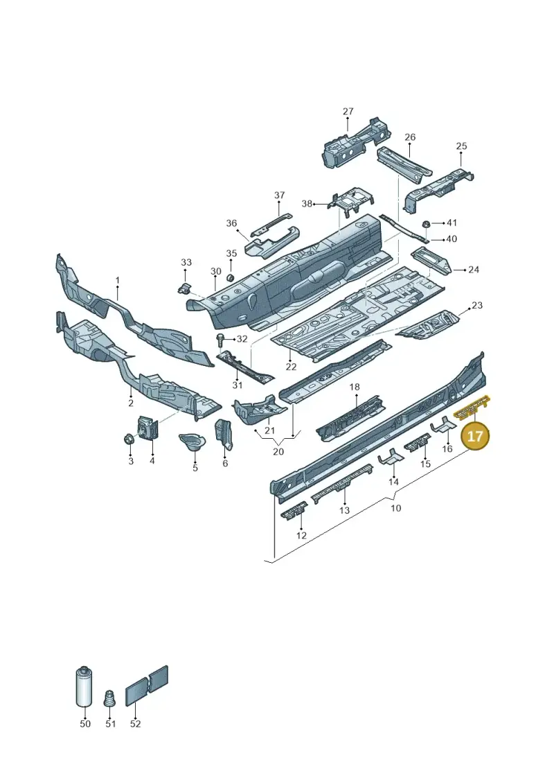 5Q0804244A — Volkswagen Golf 2.0 (2016-2020) diagram 827803050, position 17