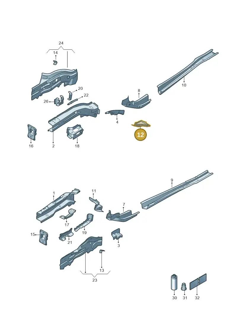 5Q0804426 — Volkswagen Golf 2.0 BlueMotion (2019-2024) diagram 5h0803000, position 12