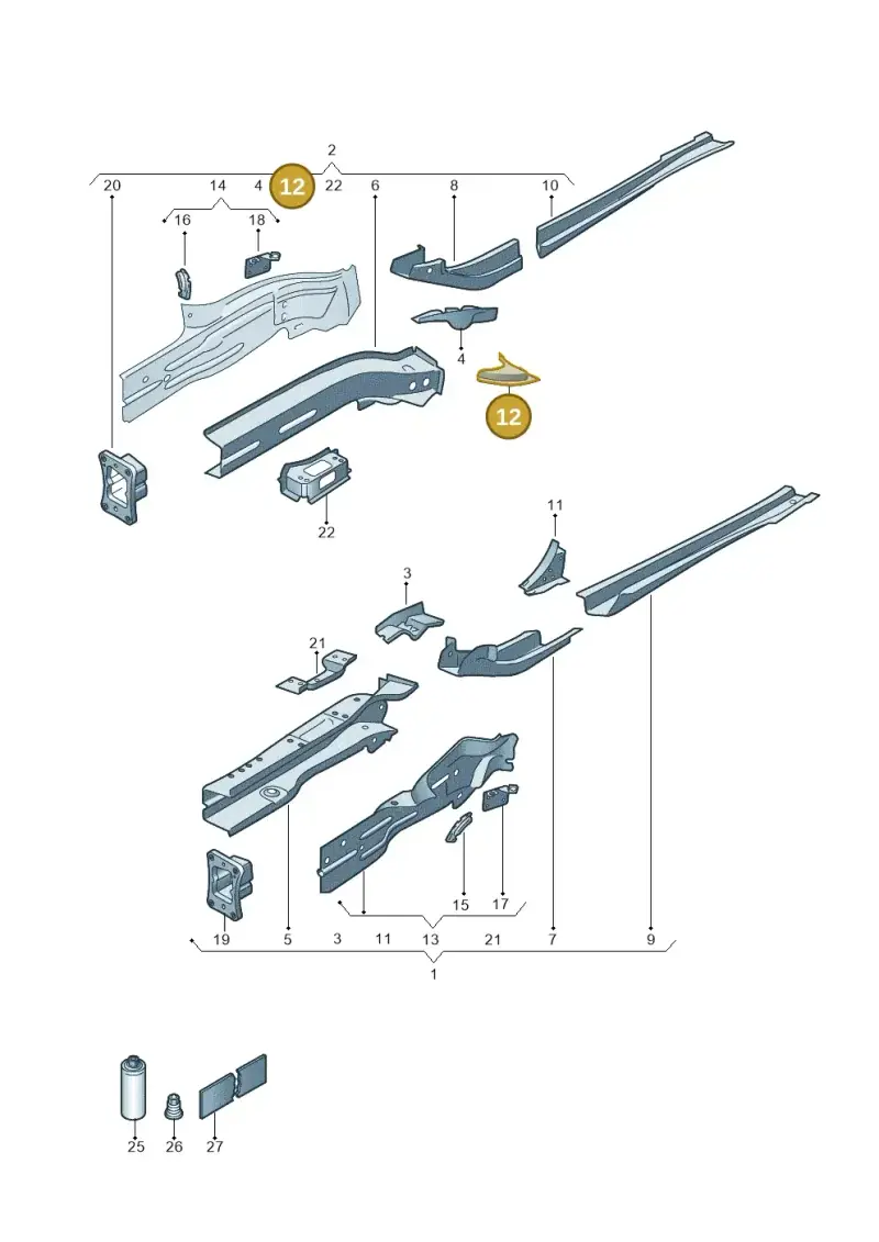 5Q0804426 — Volkswagen Golf 2.0 (2016-2020) diagram 827803000, position 12