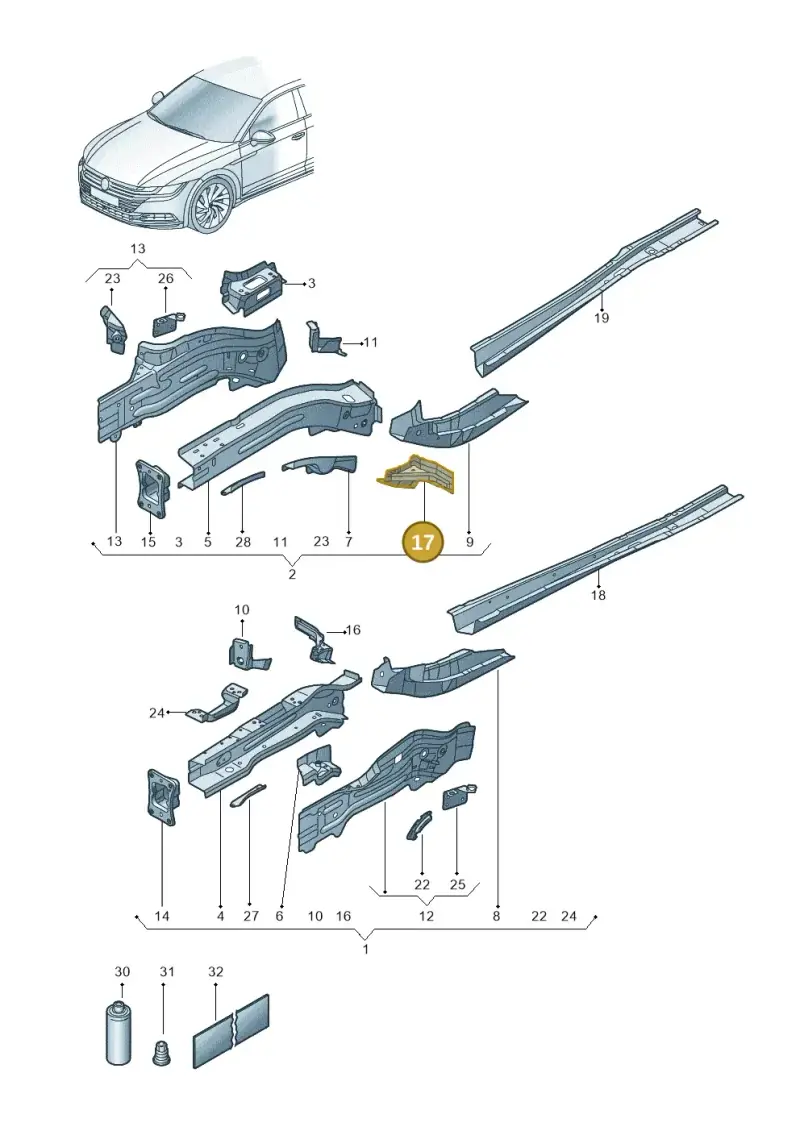 5Q0804426 — Volkswagen Arteon (2017-2023) diagram 828803000, position 17