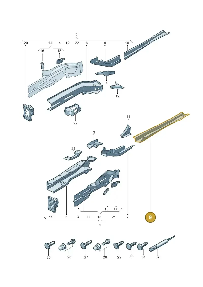 5Q0804455 — Volkswagen Golf Estate (2013-2017) diagram 763803000, position 9