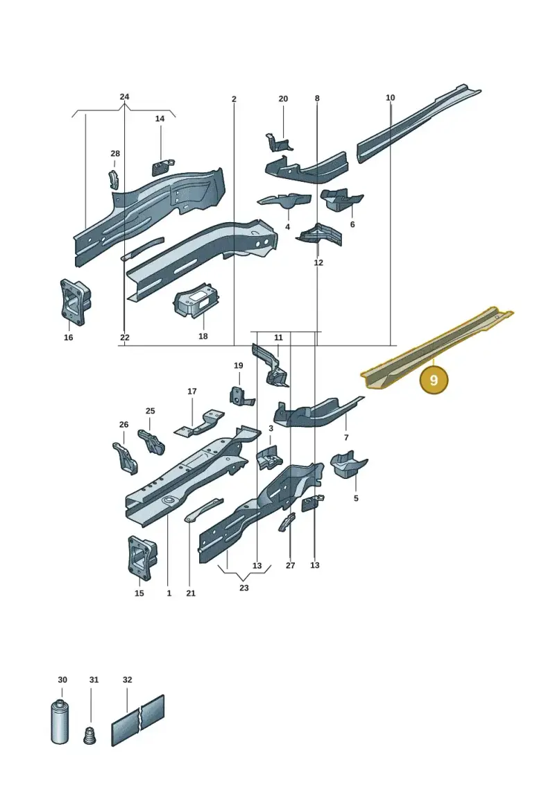 5Q0804455B — Volkswagen Caddy Maxi Kombi (2020-2024) diagram 2ka803000, position 9