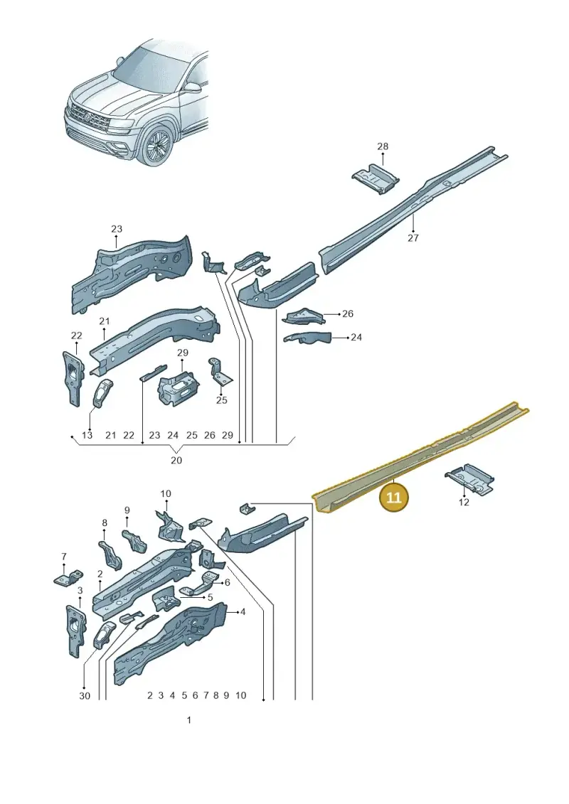 5Q0804455H — Volkswagen Atlas Cross Sport (2023-) diagram 829803000, position 11