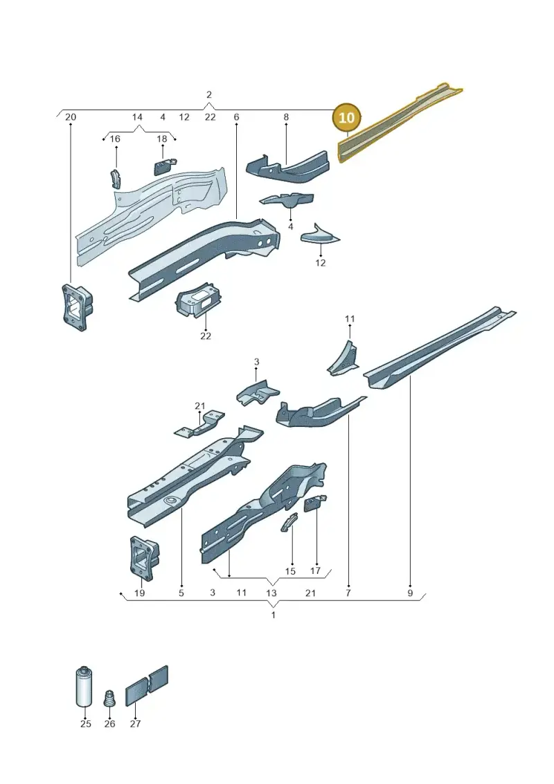 5Q0804456 — Volkswagen Golf 2.0 (2016-2020) diagram 827803000, position 10