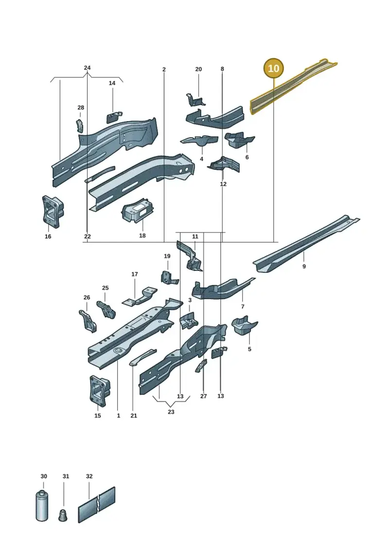 5Q0804456B — Volkswagen Caddy Maxi Kombi (2020-2024) diagram 2ka803000, position 10