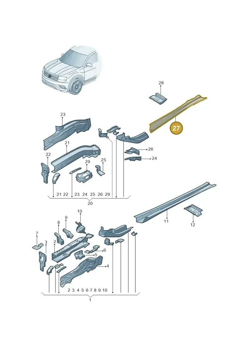 5Q0804456H — Volkswagen Teramont (2021-2023) diagram 809803000, position 27