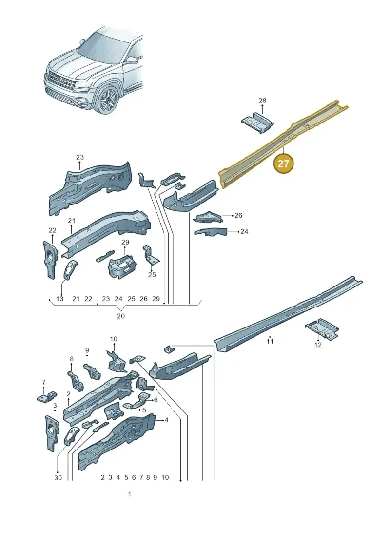 5Q0804456H — Volkswagen Atlas Cross Sport (2023-) diagram 829803000, position 27