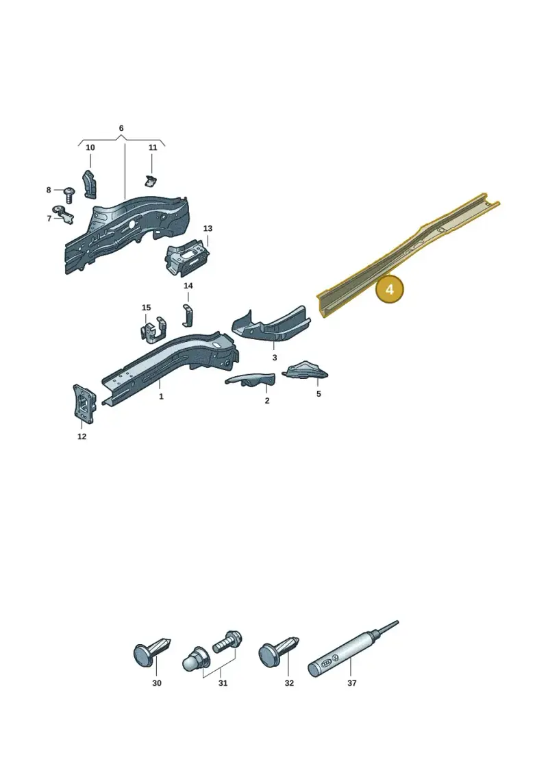 5Q0804456H — Volkswagen Passat estate (2023-) diagram 3j0803001, position 4