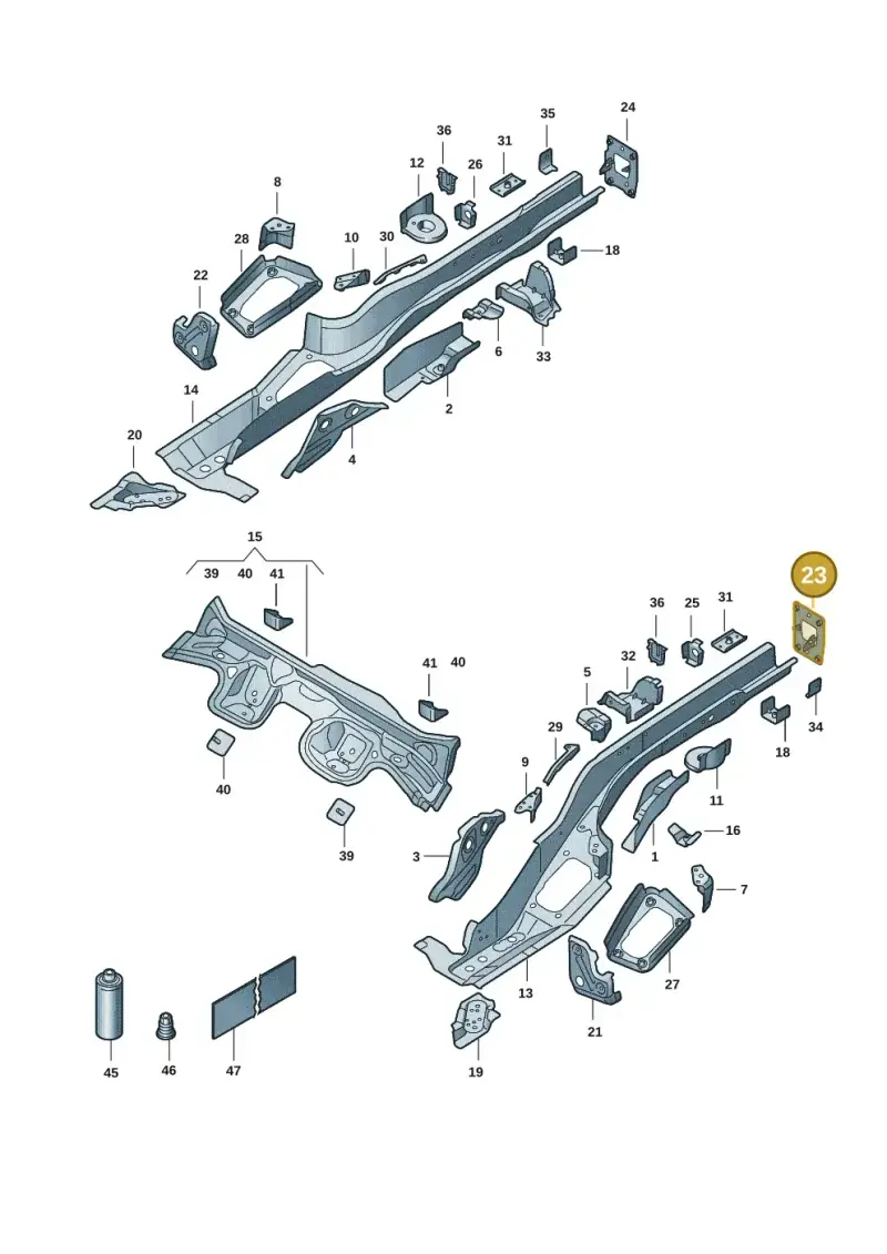 5Q0804473A — Volkswagen T-Roc convertible 1.5 (2019-2024) diagram 2gk803025, position 23