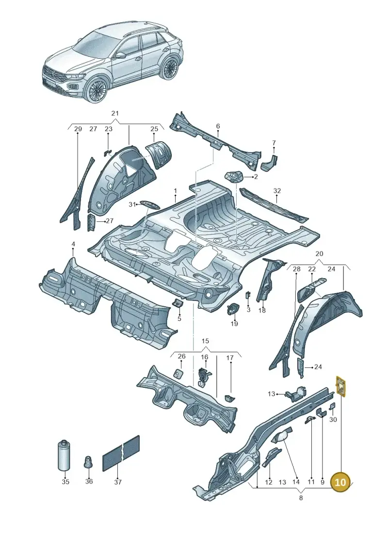 5Q0804473A — Volkswagen T-Roc BlueMotion (2017-2024) diagram 813803100, position 10