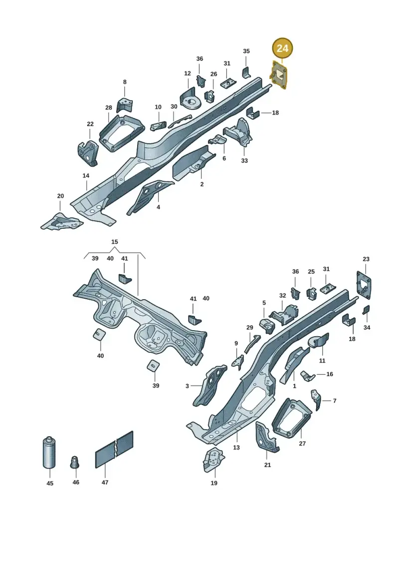 5Q0804474A — Volkswagen T-Roc convertible 1.5 (2019-2024) diagram 2gk803025, position 24