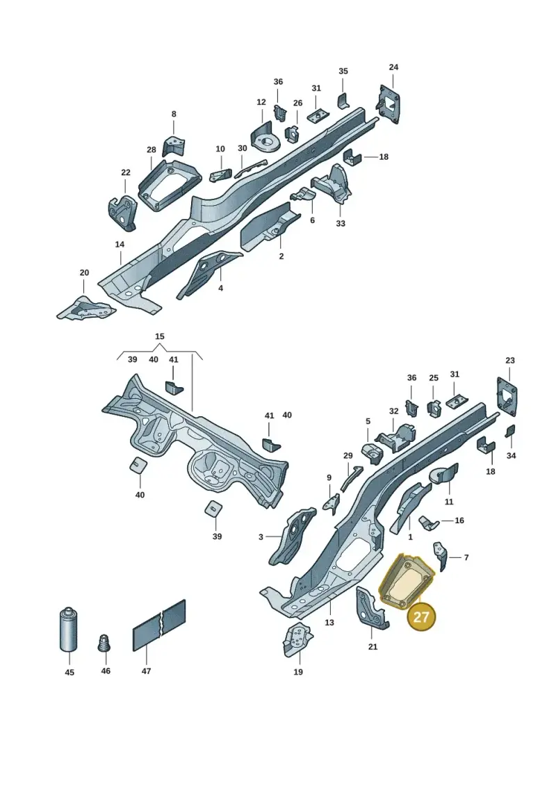 5Q0804505A — Volkswagen T-Roc convertible 1.5 (2019-2024) diagram 2gk803025, position 27