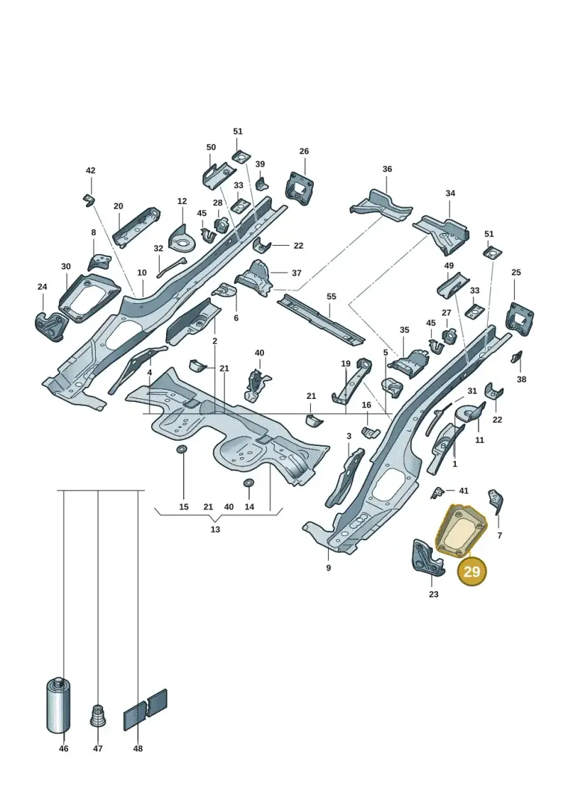 5Q0804505A — Volkswagen Golf 2.0 BlueMotion (2019-2024) diagram 5h0803010, position 29