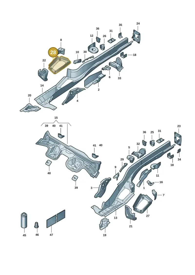 5Q0804506A — Volkswagen T-Roc convertible 1.5 (2019-2024) diagram 2gk803025, position 28